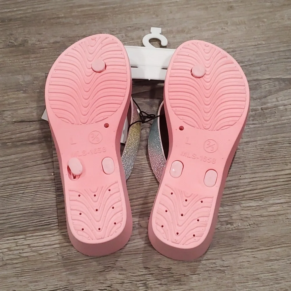 Limited Too Seashell Glittery Heeled Sandals Size 2/3